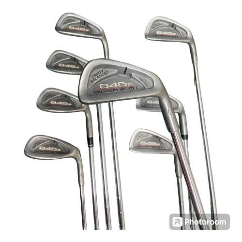 Tommy Armour 845s Silver Scot Iron Set 3-PW Tour Step Steel Shafts **READ**