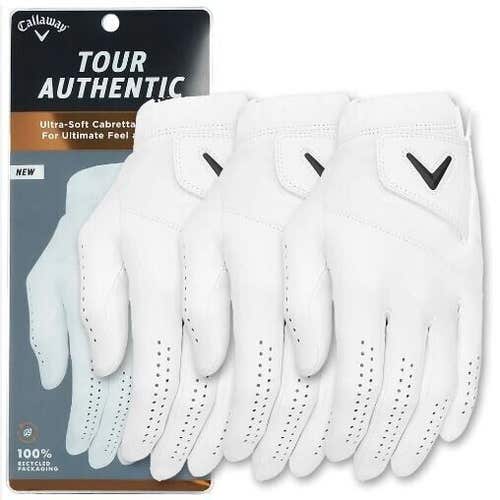 Callaway Tour Authentic Glove 3-Pack Lot Bundle Mens Medium Large ML #84289