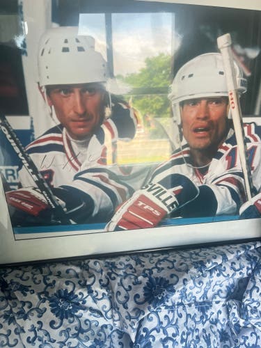 Gretzky And Messier New York Rangers Autographed. 20x24