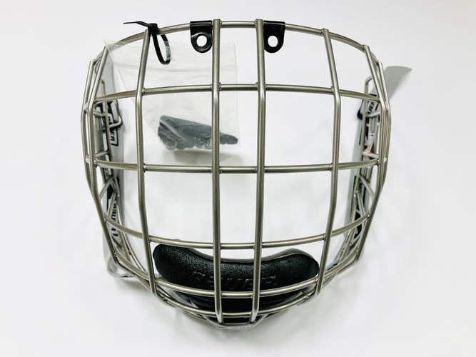 New Bauer FM4500 True Vision II hockey cage silver size medium face mask ice 2