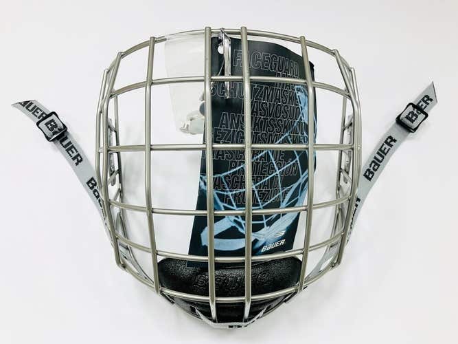 New Bauer FM4000 True Vision hockey cage silver face mask ice player size large