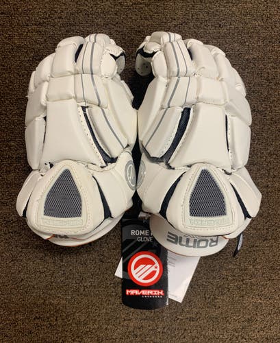 New Maverik Rome RX White Medium Lacrosse Gloves