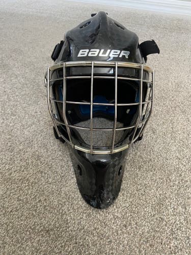 Used Senior Bauer NME 10 Goalie Mask Black Checkered