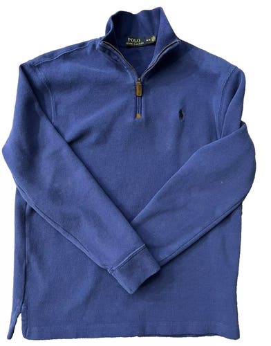 Polo Ralph Lauren Blue Long Sleeve Quarter Zip Pullover Sweater Size Medium