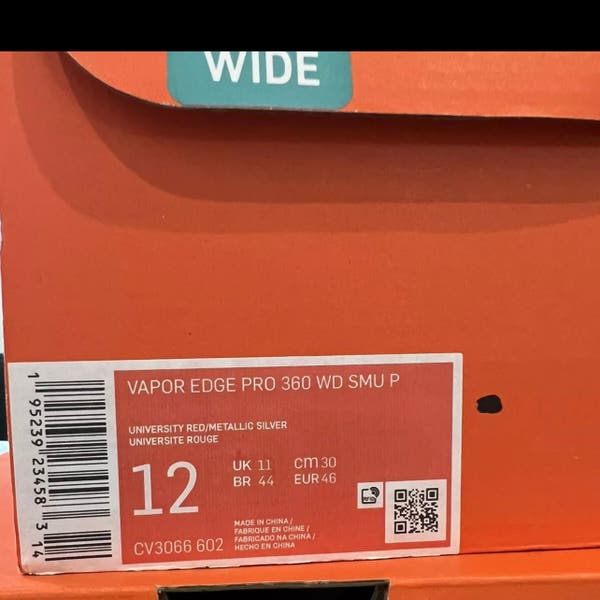 Size 12 Wide Nike Vapor Edge Pro 360 Ohio State PE Football