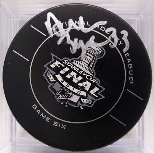 Dustin Byfuglin Autographed 2010 Blackhawks Stanley Cup Final Game 6 Puck Signed