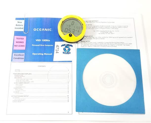 Oceanic Veo 100 Nx Scuba Dive Computer Puck Module Air & Nitrox 100Nx      #4714