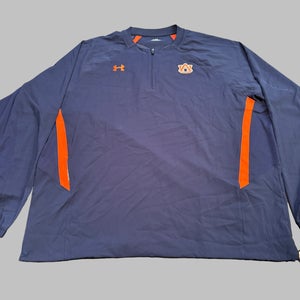 NCAA Auburn Tigers Baseball Team Issued 1/4 Zip Blue Under Armour 3XL Pullover