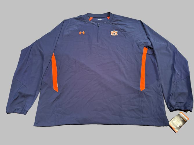 NCAA Auburn Tigers Baseball Team Issued 1/4 Zip Blue Under Armour 3XL Pullover