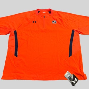 NCAA Auburn Tigers Baseball Team Issued 1/4 Zip Orange XXL Under Armour Pullover