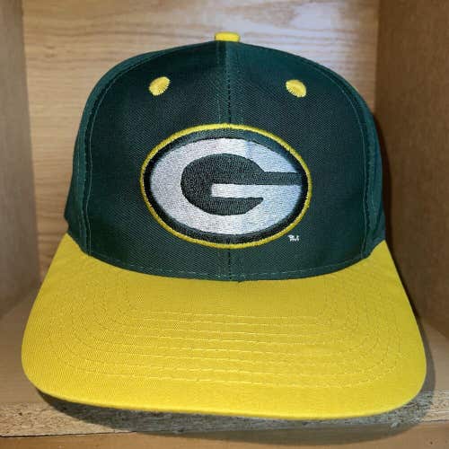 Vintage 90s Green Bay Packers NFL Logo 7 Two Tone Snapback Hat Cap Plain Logo