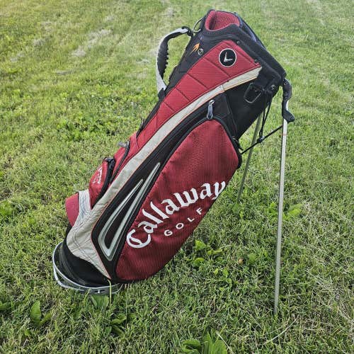 Callaway Warbird Hot 8 Way Divider Golf Stand Bag Red Silver Black No Raincover