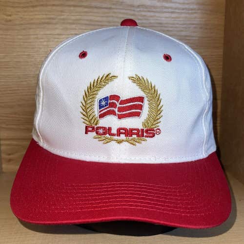 Vintage 90s Team Polaris Racing Embroidered Hat Cap Sled Head Snowmobile Retro