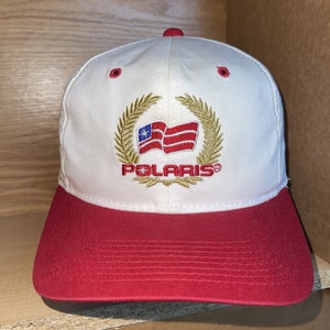 Vintage 90s Team Polaris Racing Embroidered Hat Cap Sled Head Snowmobile Retro