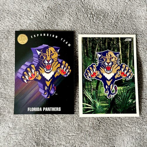 Florida Panthers Vintage 1993 NHL Expansion Hockey Cards (2 Cards Total)