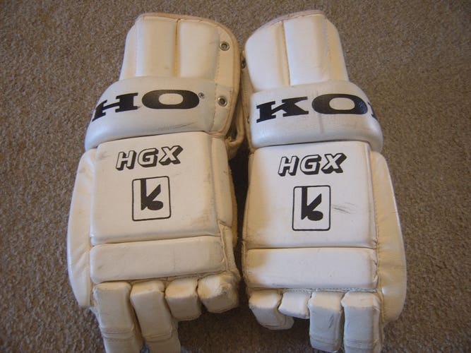 Hockey Gloves-Rare Vintage KOHO HGX Leather Hockey Gloves White Made in Finland