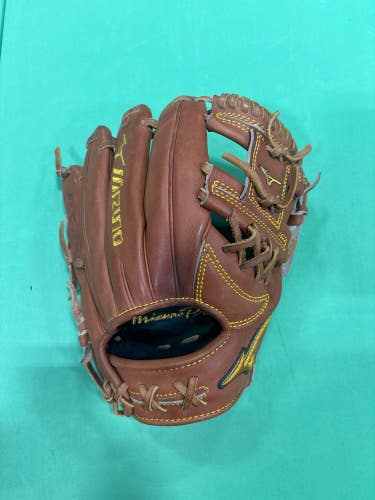 Brown Used Mizuno Pro Limited Edition European KIP Right Hand Throw Infield Baseball Glove 11.75"