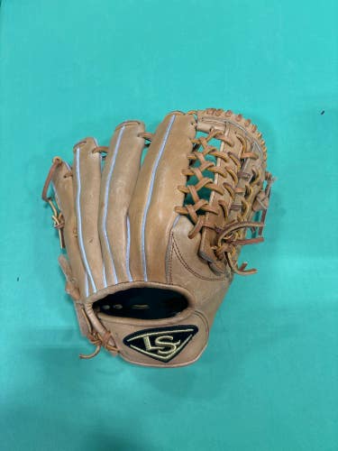 Tan Used Louisville Slugger Japanese Pattern Right Hand Throw Outfield Baseball Glove 12.25"
