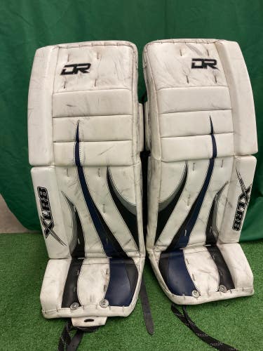 White Used DR XLR8 33+1 Senior Goalie Leg Pads