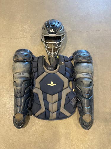Used Blue/Gray Adult All Star System 7 Catcher's Set