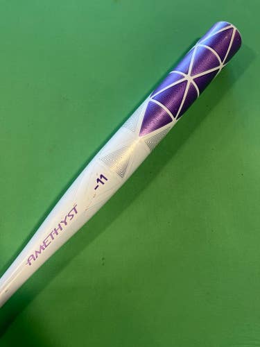 White Used 2018 Easton Amethyst Softball Bat (-11) Alloy 21 oz 32"