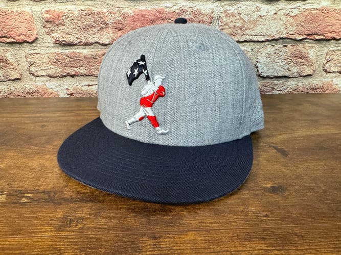 Baseballism Flag Man MLB BASEBALL BABE RUTH PATRIOTIC Size 7 1/4 Fitted Cap Hat!