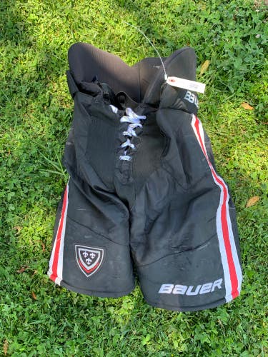 Black Used Senior Medium Bishop Kearney Bauer Custom Pro Hockey Pants