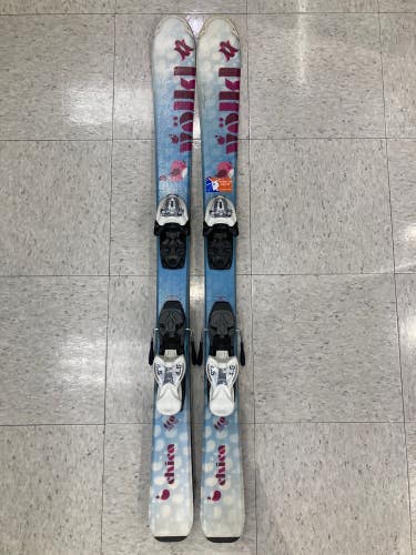 Used Kid's Volkl Chica 110 cm Skis With Marker 4.5 Bindings
