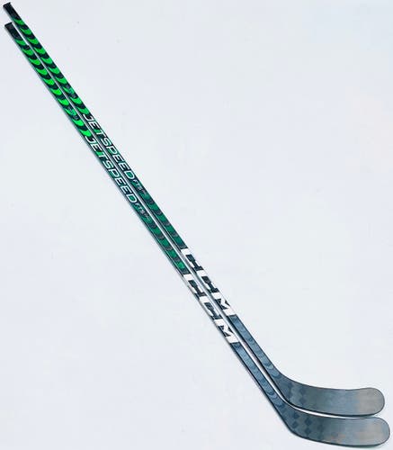 New 2 Pack Custom Green CCM Jetspeed FT5 Pro Hockey Stick-LH-85 Flex-P90M-Grip W/ Bubble Texture