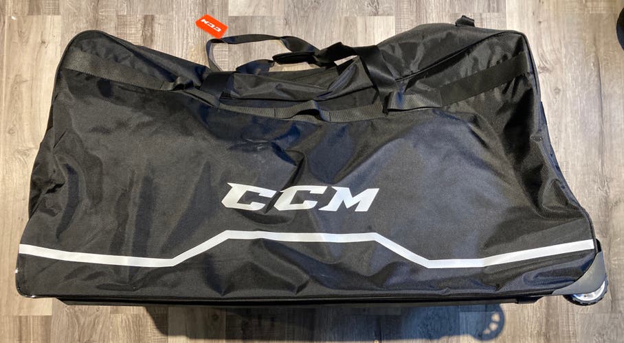 New Black CCM Pro Three Wheeled Goalie Bag