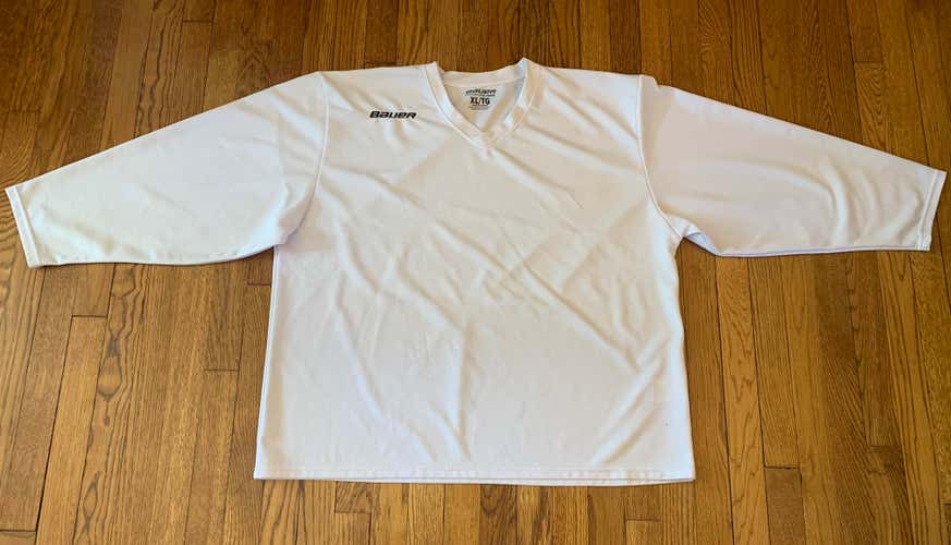 White Used Senior XL Bauer Jersey