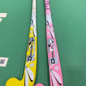 Yellow/Pink Used Dragon Fly Mystique Sola Field Hockey Stick Bundle (Sizes: 28"-30")