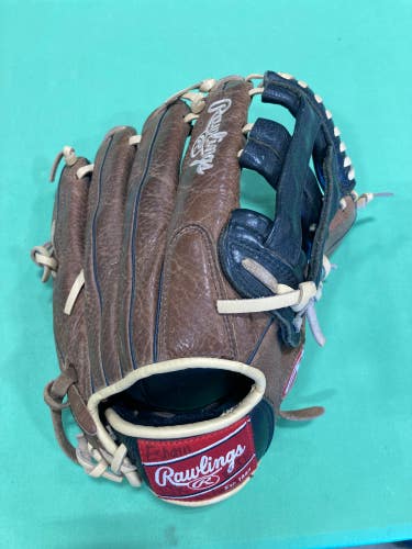 Brown Used Rawlings Premium Series Right Hand Throw Outfield Baseball Glove 12"