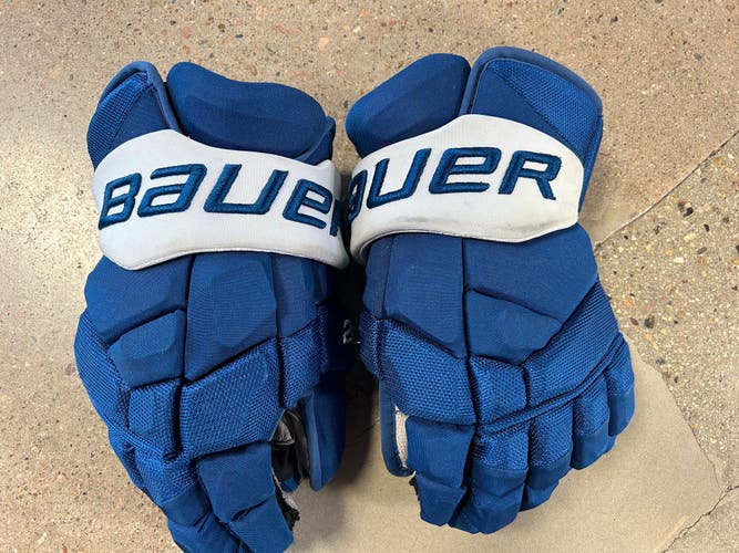 Blue Used Senior Bauer Supreme 2S Pro "Gabriel Landeskog" Gloves 15" Pro Stock