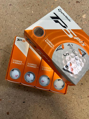 White New TaylorMade TP5 Pix Balls 12 Pack (1 Dozen)