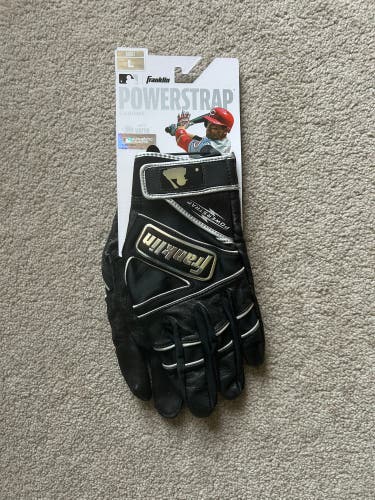 New Black with Silver Franklin Batting Gloves