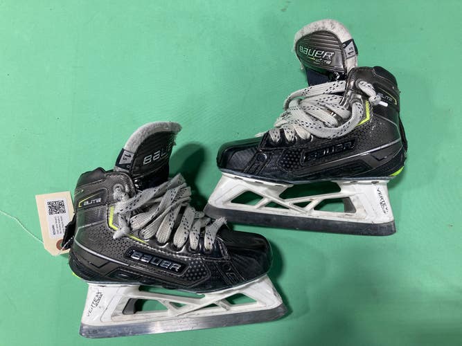 Used Junior Bauer Elite Hockey Goalie Skates Regular Width Size 1.5