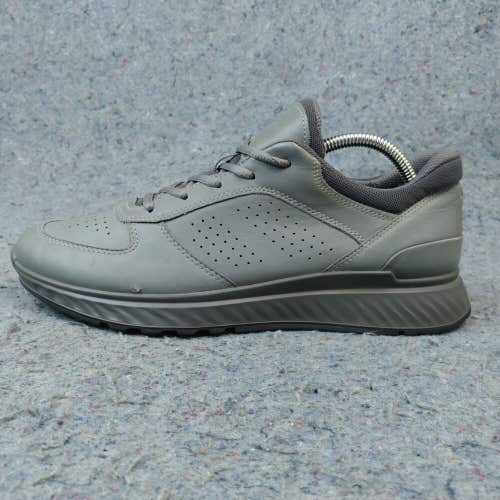 ECCO Exostrike Low Mens 8 Shoes Gray Green Leather Sneakers Low Top Lace Up