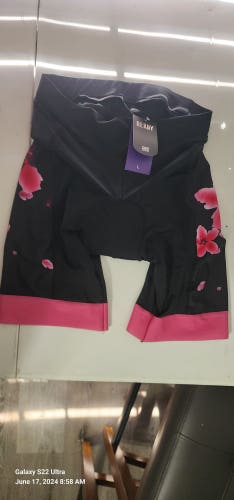 Cycling padded shorts women's black & pink size lg