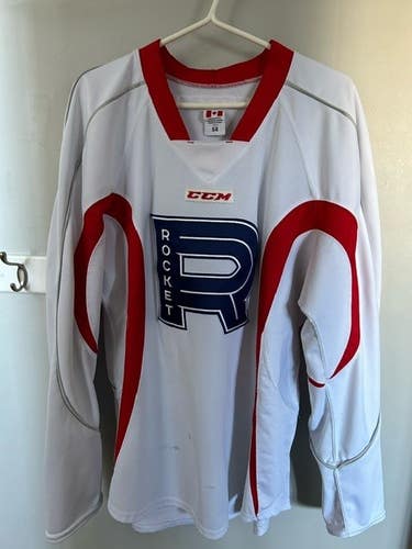 Laval Rocket (MiC) Made in Canada Size 54 White CCM Practice Jersey