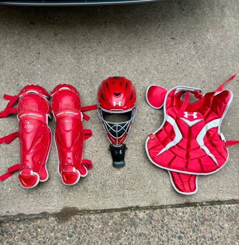 Lightly Used Under Armour Catcher's Set