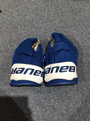 Used Bauer 14" Pro Stock Supreme Ultrasonic Avalanche Issued Gloves