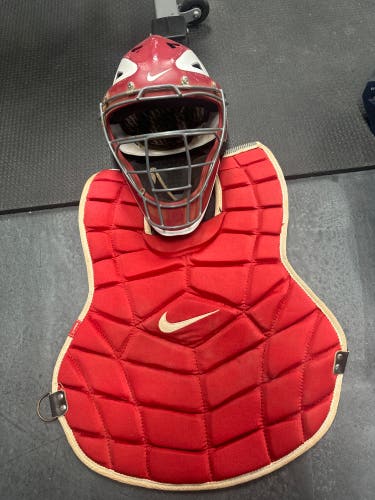 Red Nike Chest Protector And Mask