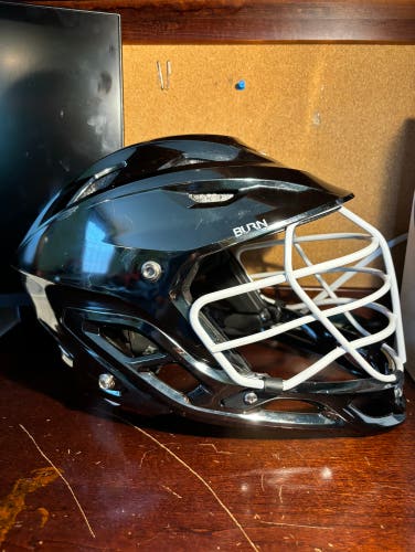 Silver Chrome Warrior Burn Lacrosse Helmet