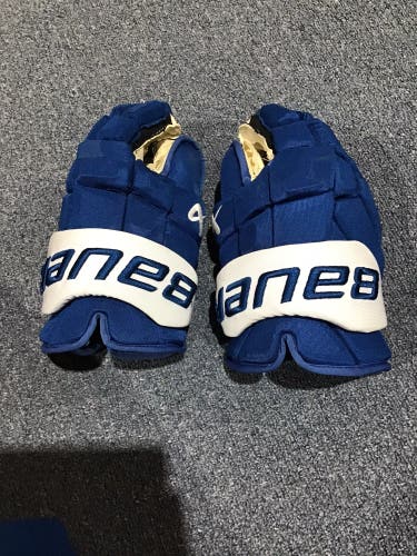 Lightly Used Mittelstadt Colorado Avalanche Bauer 14" Pro Stock Supreme Mach Gloves