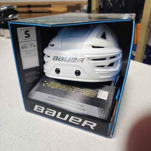 New Small White Bauer Re-Akt 150 Helmet ONLY