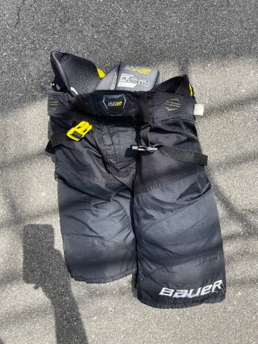 Black Used Junior Large Bauer Supreme Ultrasonic Hockey Pants