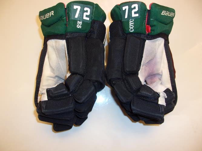 ARIZONA COYOTES Travis Boyd game-worn Bauer Vapor X gloves #72 on back cuffs 2021-22