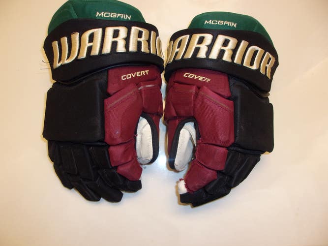 ARIZONA COYOTES  Jack McBain game-worn Warrior Covert gloves from 2022-23 rookie season
