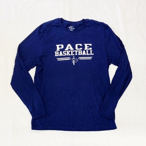 Nike Pace Brantley Prates Basketball Long Sleeve T-Shirt Men's M XL Navy Blue